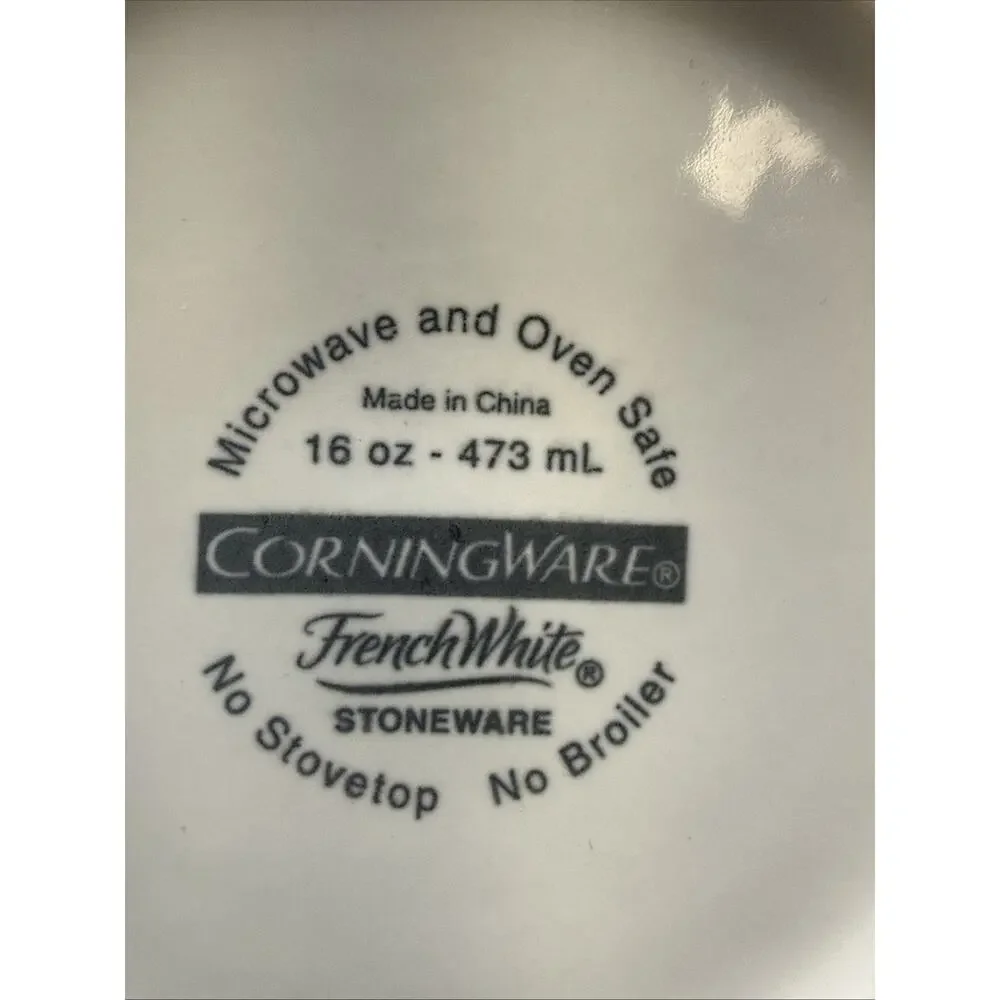 CorningWare French White Stoneware 16 Oz Round Ramekin Souffle Baking Dish